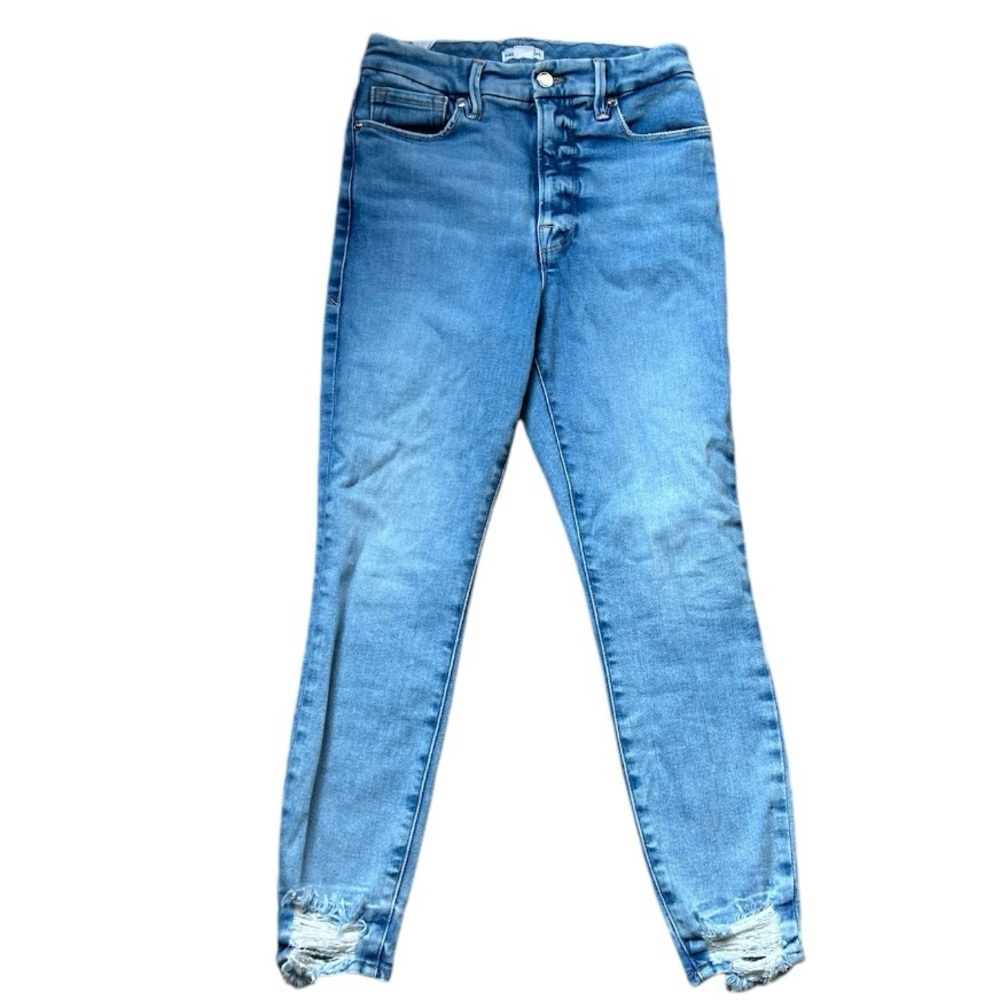 NWOT Good American Women's Good Waist Crop Fray High Rise Blue New Size 6